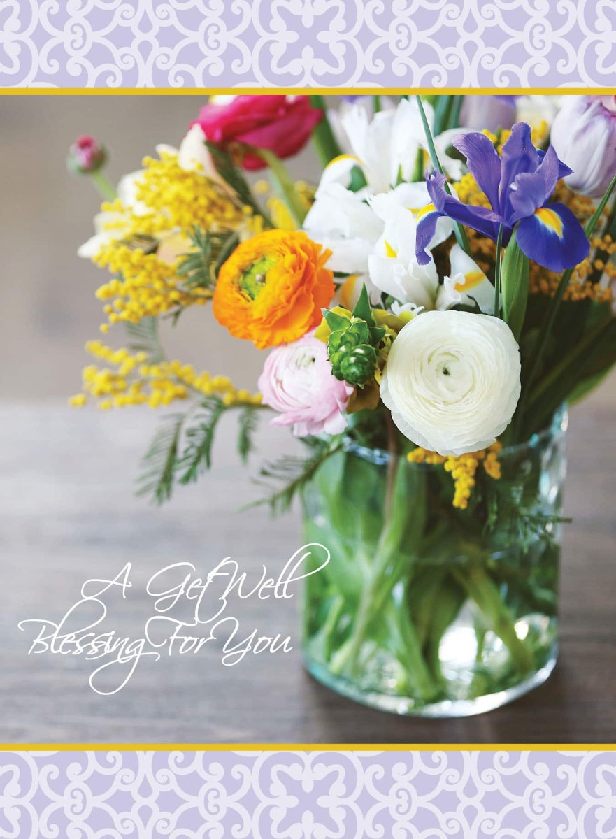Get Well Card - Vase of Flowers